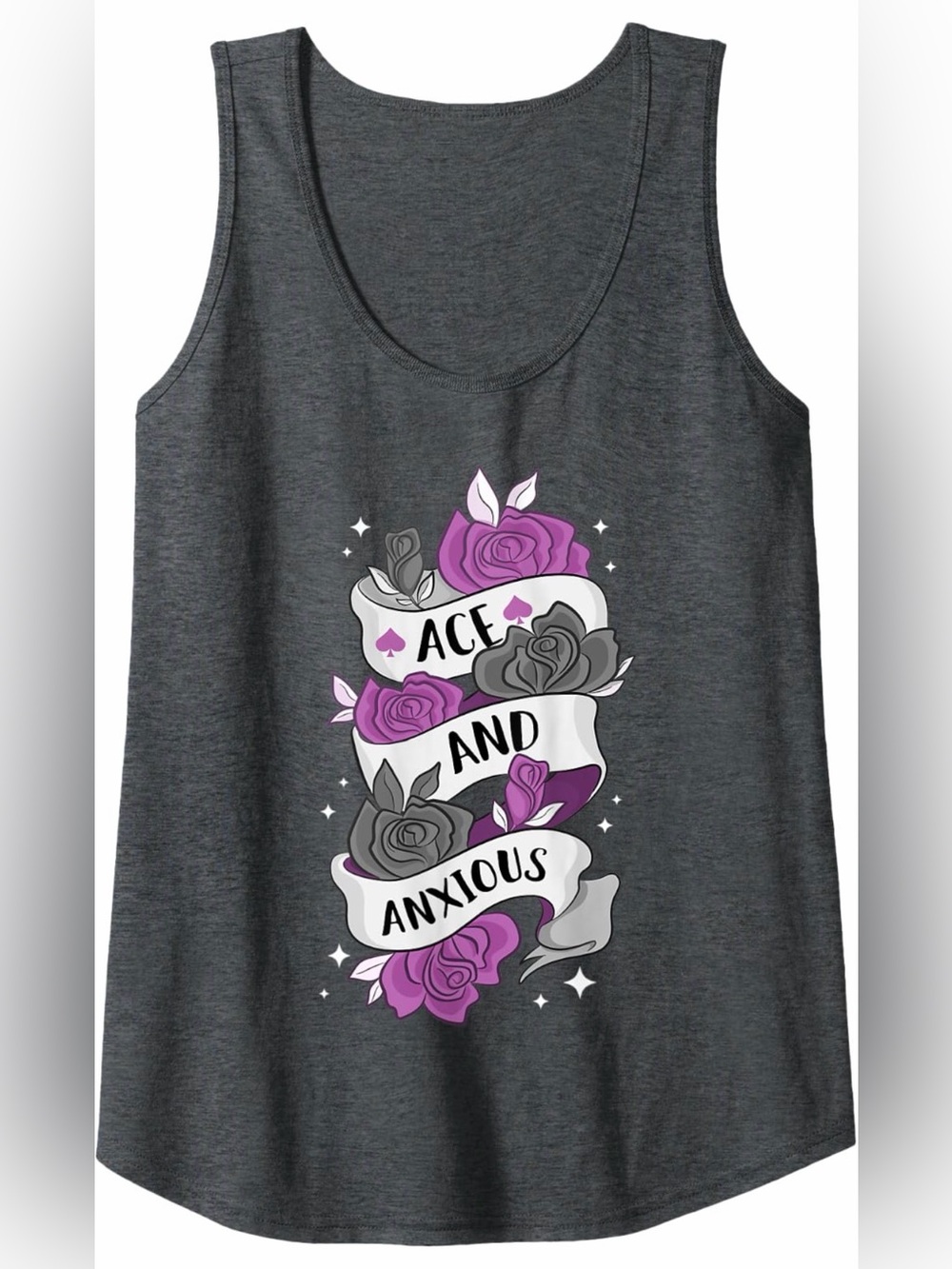 Large Ace And Anxious Roses Asexual Pride Tank Top